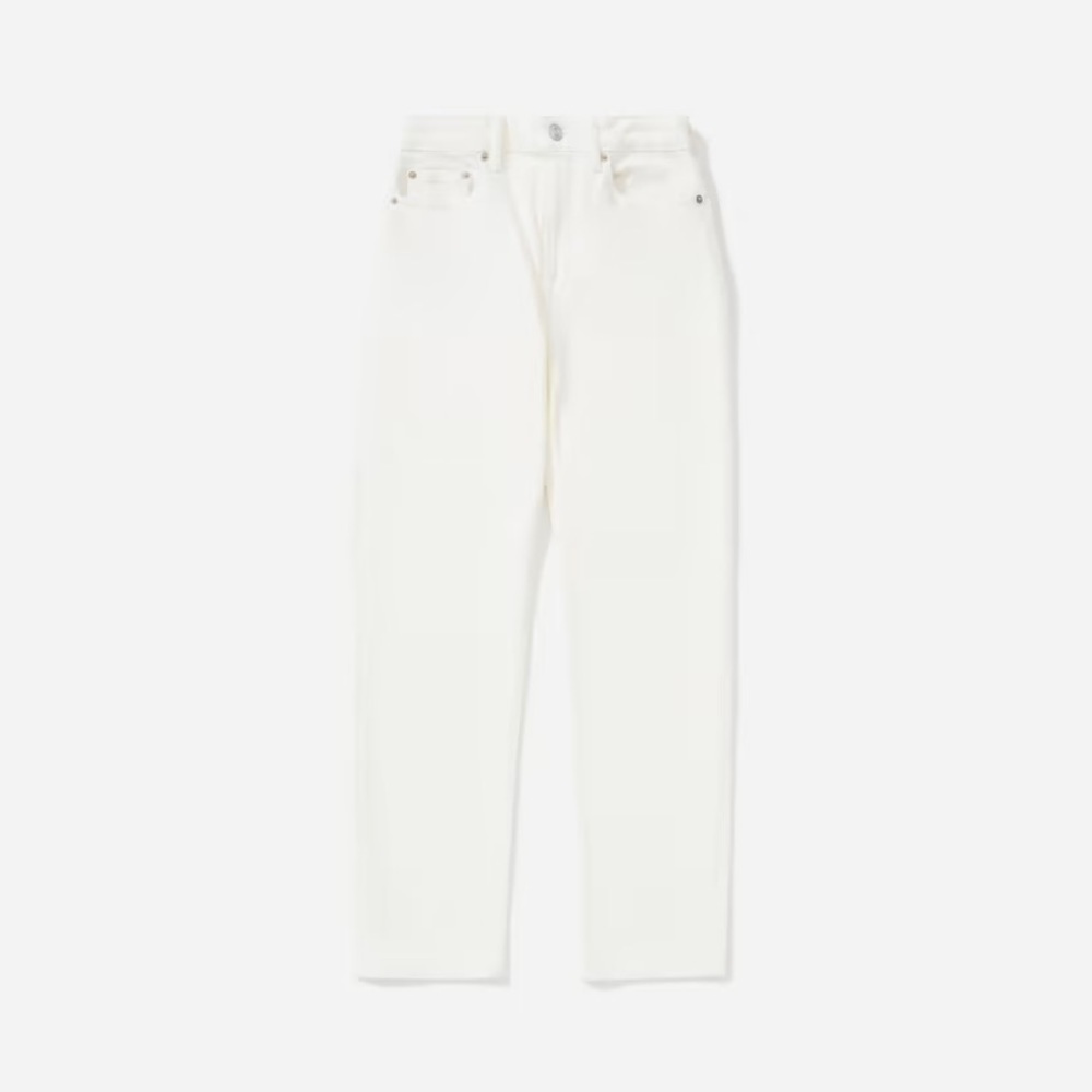Cotton Everlane the High Rise Straight Jeans in Bone White Sz. 27 - Picture 4 of 13